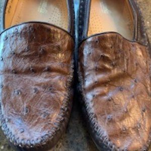 Brown leather Italian Ostrich dress shoes size10